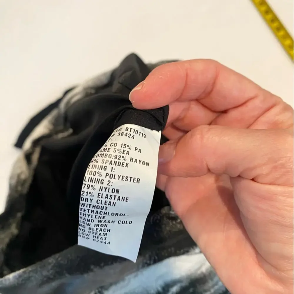 Nicole Miller L126812 Womens Black Distorted Fog Combo Dress Size 6